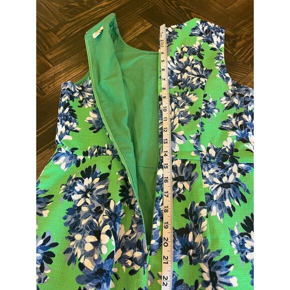 J.CREW WOMEN 4 FLORAL COTTON DRESS SLEEVELESS SUMMER PREPPY WEDDING SPRING TRIP - Picture 9 of 12